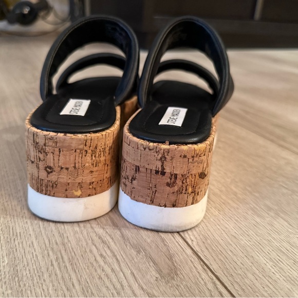 Steve Madden Black Platform Shoes with Cork Sole - Picture 6 of 9